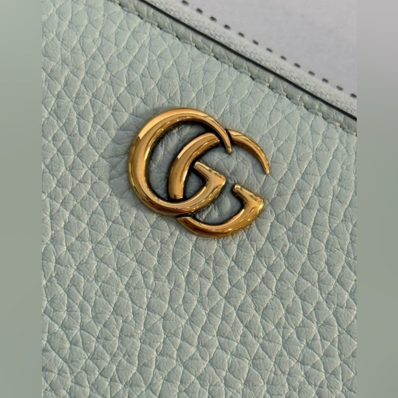 GUCCI GG Marmont Zip Around Wallet w/ Bamboo in Teal ~ NWT & COA - Picture 7 of 15
